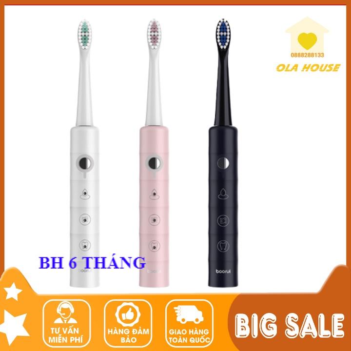 Bàn chải điện Boorui thế hệ mới 2022 BR-Z2 BLACK , lông mềm kháng khuẩn công nghệ Đức,4 đầu thay thế