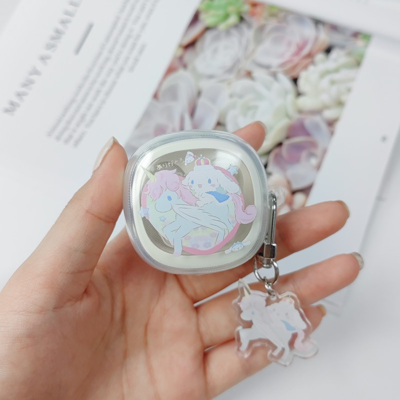 Vỏ rõ ràng cho Baseus Bowie WM02 TWS Cute Dog Bear Hoạt hình Phi hành gia Tai nghe Shell Baseus WM02 Soft TPU Transparent Stitch Protective Cover with Ornament Hook