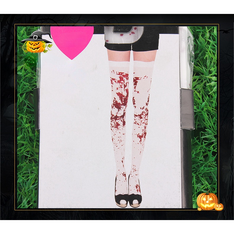 Halloween Knee Socks Girls New Skeleton Nurse Bleeding Stockings Fashion Personality Role Costume Accessories Women Socks