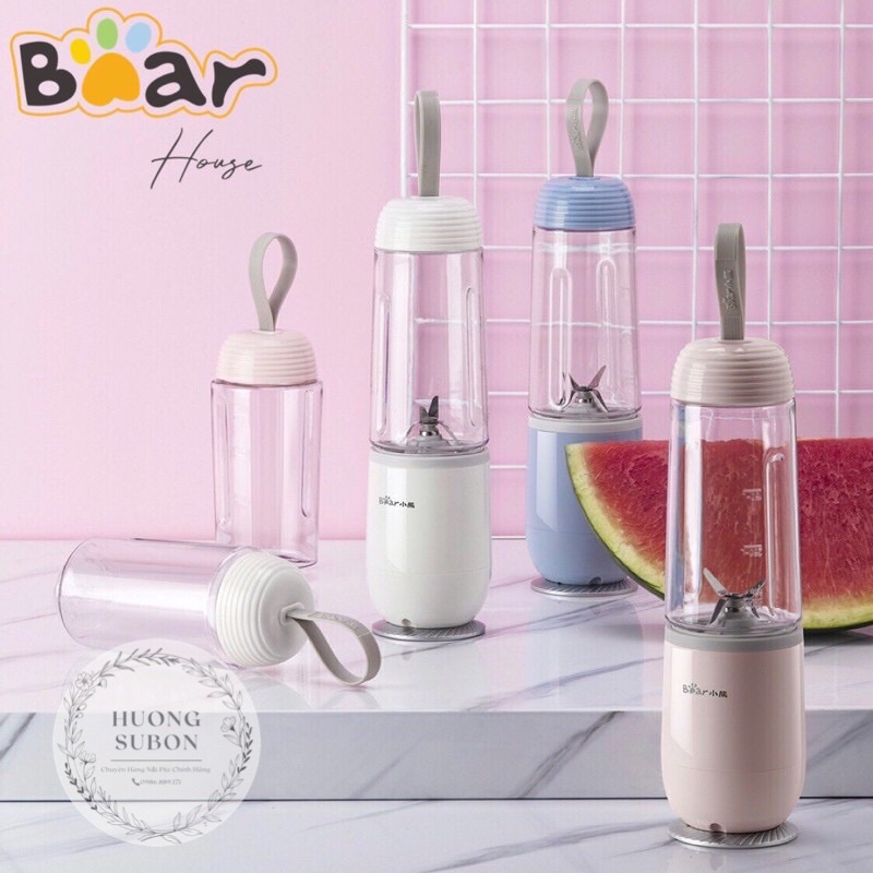(SẴN) Máy xay sinh tố cầm tay, Máy xay cầm tay mini chính hãng Bear có 2 cốC