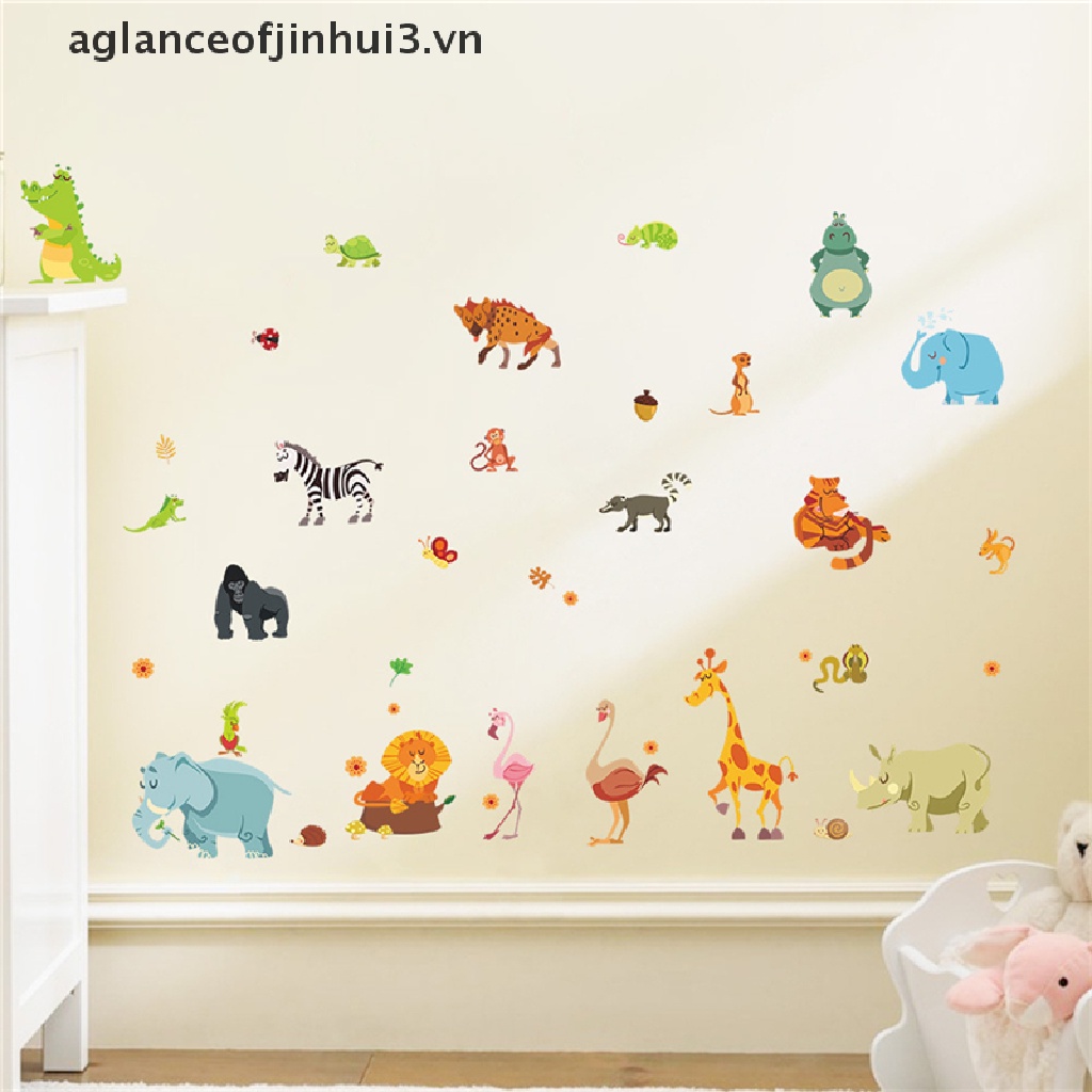 Sticker Dán Tường Hình Động Vật Dễ Thương Bắt Mắt