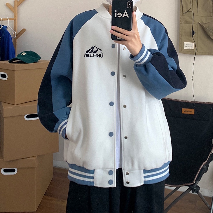 Áo Bomber Unisex UNFLUID - Áo khoác hoodie dáng varsity chất liệu nỉ bông phong cách Ulzzang Hàn Quốc – MayLinh Shop