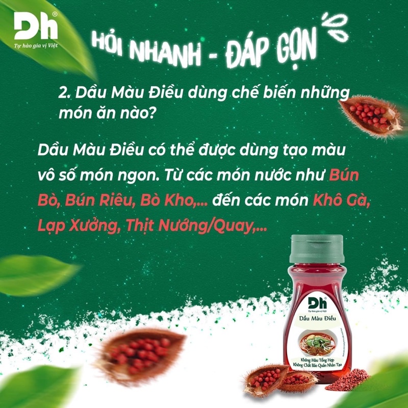 Dầu màu điều đỏ Dh Food 100ml