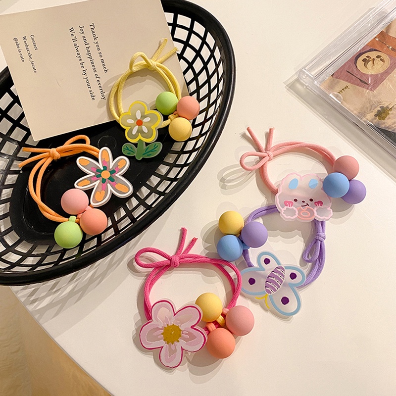 Dây Buộc Tóc Cao Su Co Giãn Hình Hoạt Hình Dễ Thương Cho Bé Gái