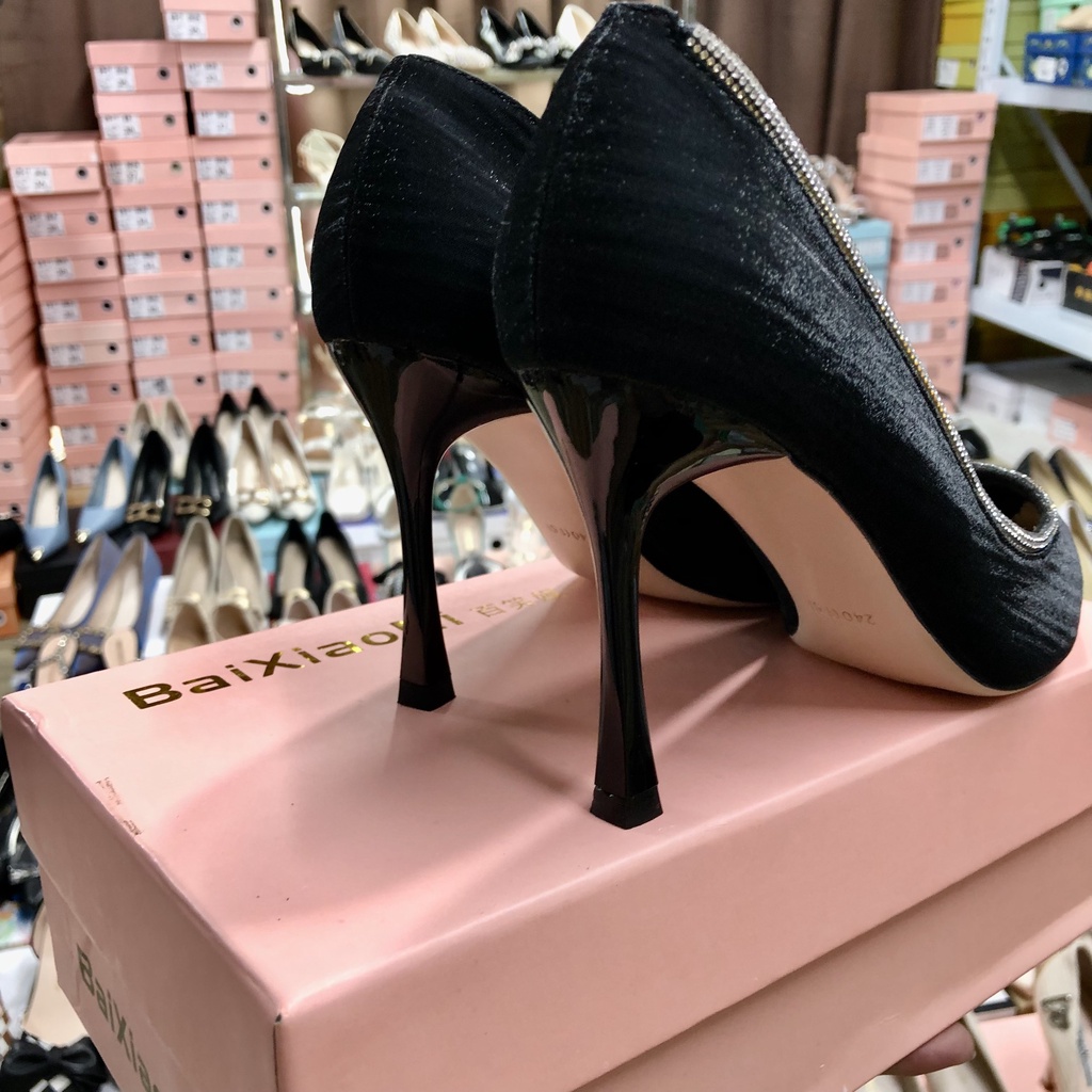 Giày cao gót nữ mũi nhọ cao 9cm có ảnh thật