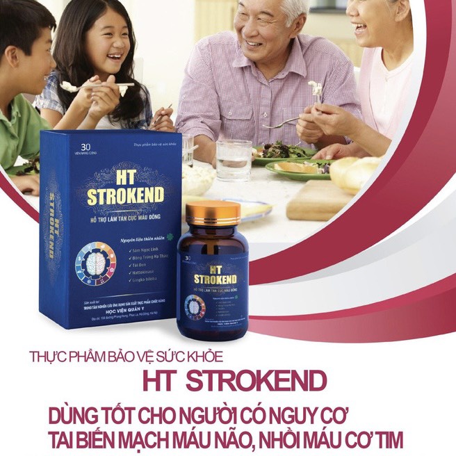 HT Strokend Hỗ trợ phòng và điều trị tai biến mạch máu não Đột qụy não Tim mạch Ổn định huyết áp Giấc ngủ Tăng cường sk