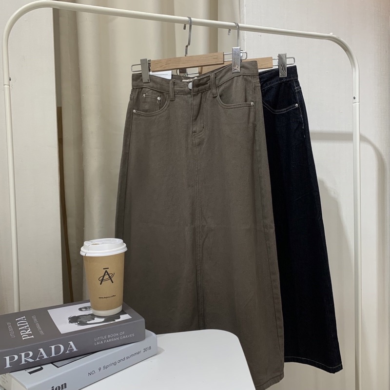 Chân váy jean dài QC