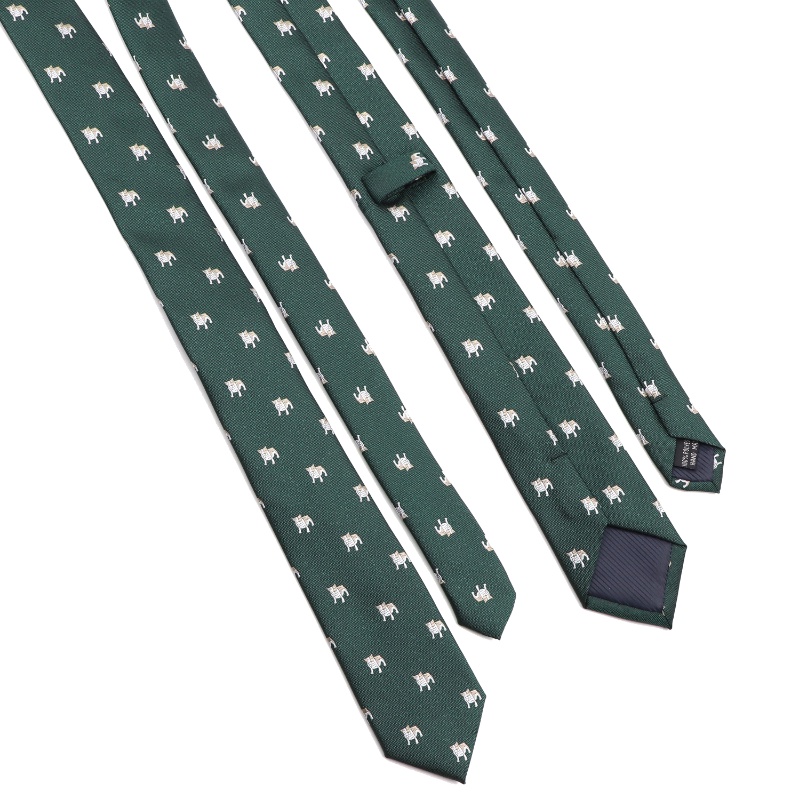 Bộ Khăn Tay Và Cà Vạt Lụa Jacquard In Họa Tiết Khủng Long Cho Nam
