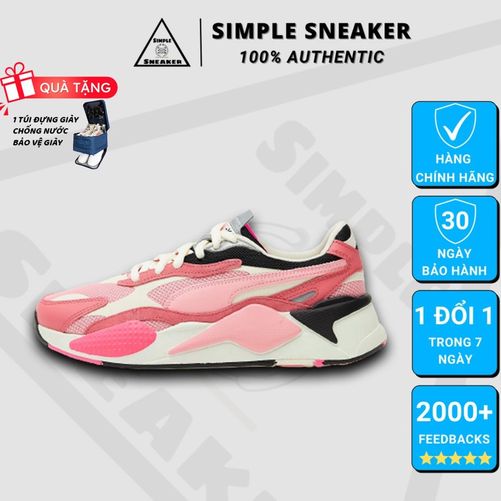 Giày Puma RS-X3 Chính Hãng 💙FREESHIP💙 Puma RS-X3 Puzzle White Pink - Giày Sneaker Thể Thao Nữ Puma - Simple Sneaker