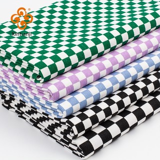 Nhiều màu sắc ca rô chéo vải cotton dày handmade DIY túi quần áo vải 50x145cm TJ8966