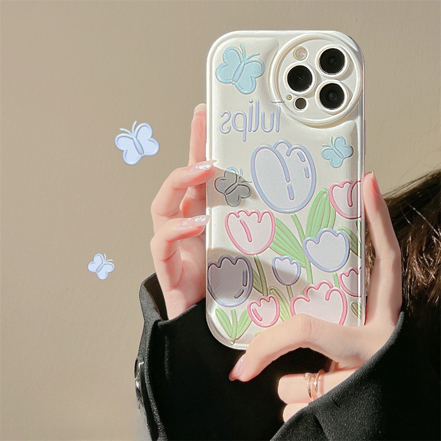 ốp iphone Mềm Hình Hoa Tulip Cho Iphone6 6splus 7 7plus 8plus XR x xs 12 11 pro max plus 13 promax-5005
