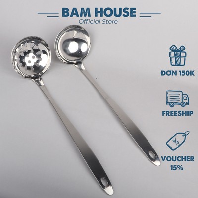 Vá canh inox Bam House cán dày Trắng thiết kế sang trọng cao cấp SVB01