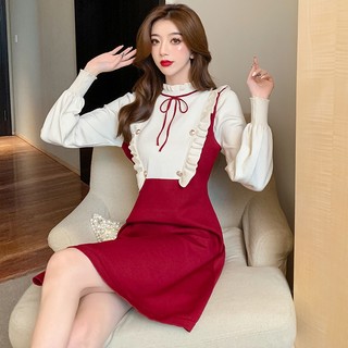 Đầm Sweater Dệt Kim Tay Dài Thời Trang Thu Đông Cho Nữ