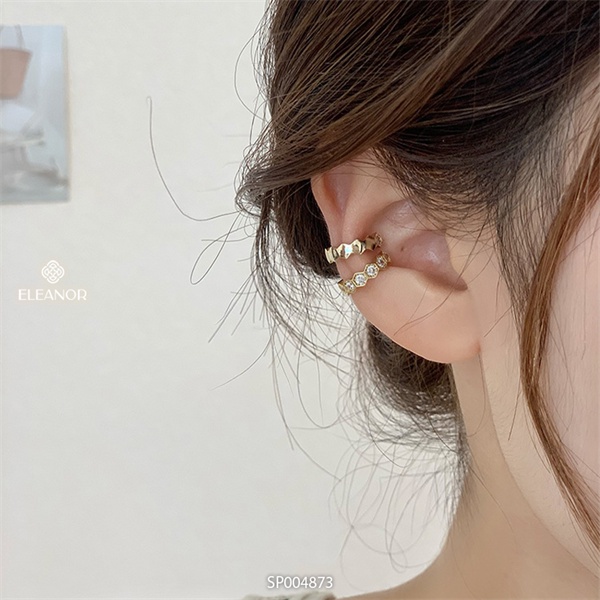 Bông tai nữ Eleanor Accessories gắn vành hình chữ C cá tính phụ kiên trang sức 4873