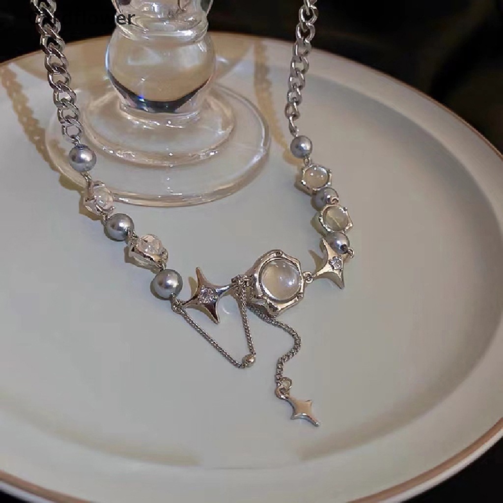 < Cardflower > Vòng Cổ Choker Dây Xích Hình Học Pha Lê Ngôi Sao Lấp Lánh Ánh Trăng Sáng Bóng Zircon Phong Cách Punk Hàn Quốc Làm Quà Tặng Cho Nữ Kỷ Niệm