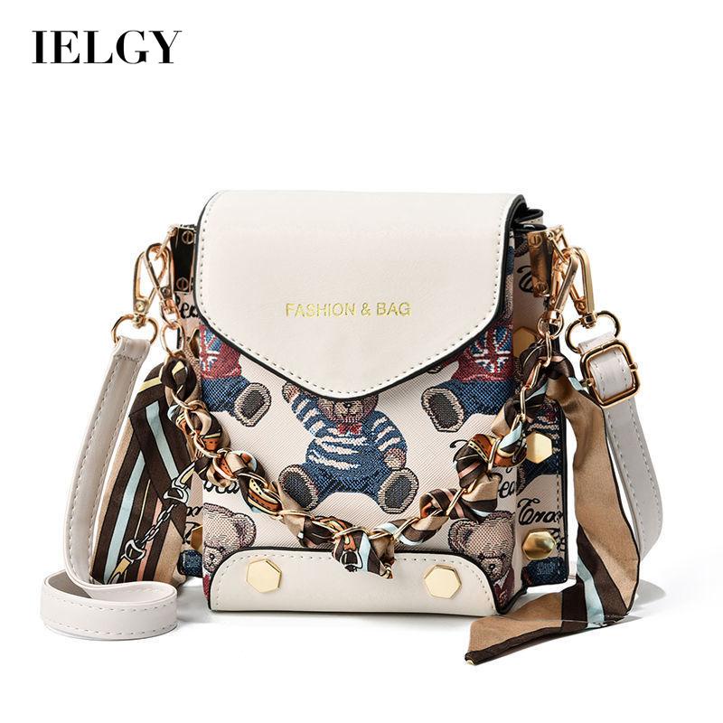 Ielgy Túi Đeo Chéo Đựng Điện Thoại mini In Họa Tiết Gấu retro Cho Nữ