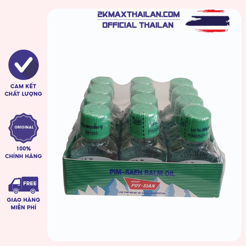 12 Chai Dầu Nước Poy Sian Thái Lan - Chai 3cc