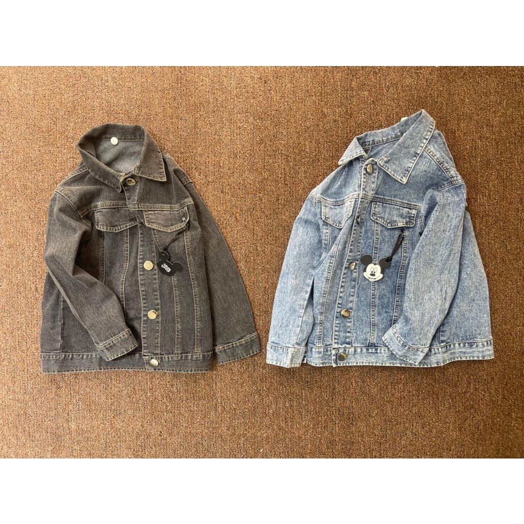 Áo jacket Denim Disney cầm siêu nặng tay từ đông sang hè đều hợp cho bé 13-30Kg