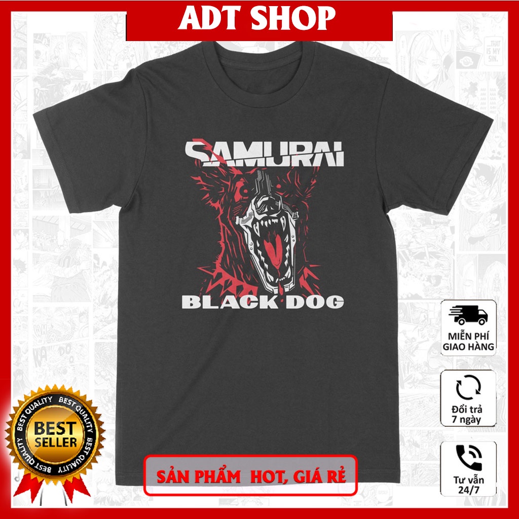 Áo thun SAMURAI: Black Dog - Cyberpunk 2077 Unisex Game, màu nam nữ