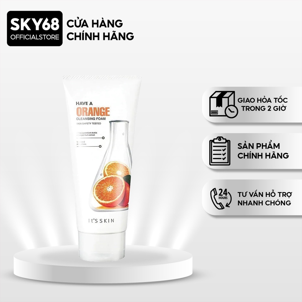 Sữa rửa mặt làm mờ vết thâm nám It's Skin Have a Orange Cleansing Foam 150ml - Cam