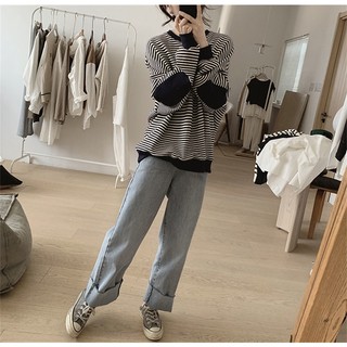 [Plus Size] (40-150kg) Áo Sơ Mi Nữ Oversize Tay Dài Sọc Dọc