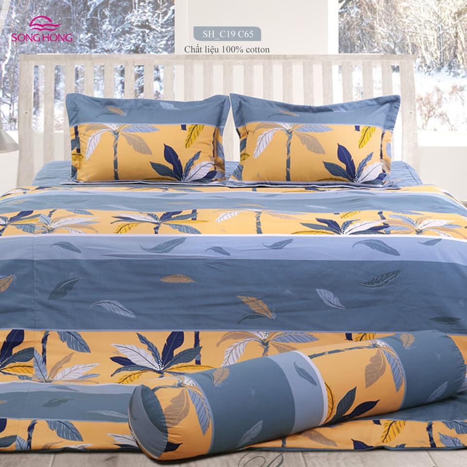 Bộ chăn ga gối cotton Sông Hồng