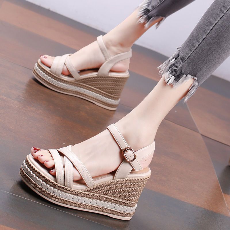 Giày Sandal Đế Xuồng Chống Nước Thời Trang Mùa Hè Đơn Giản