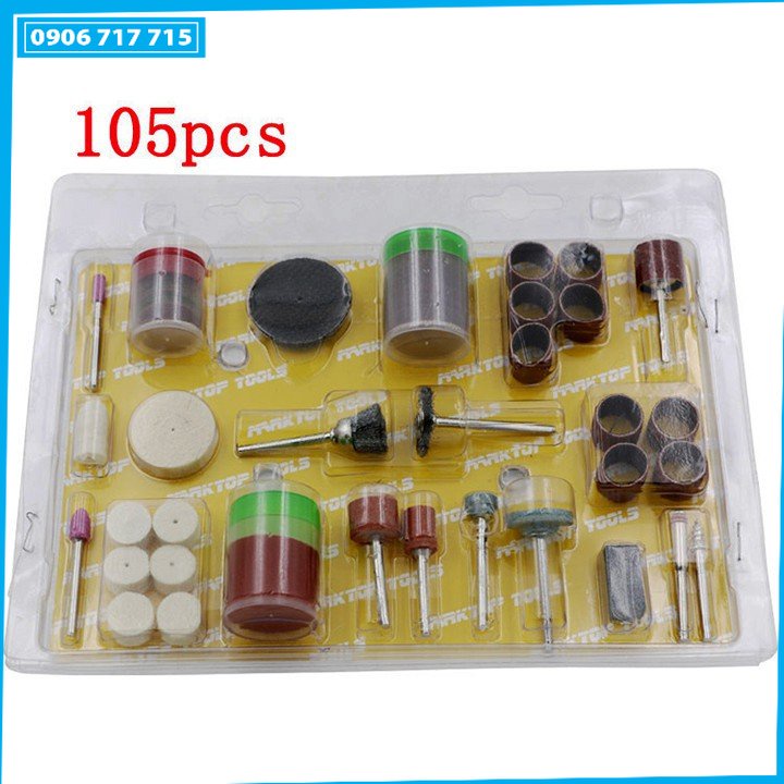 Bộ phu kiện mài khắc đánh bóng đa năng 105 chi tiết cho máy khoan mài mini