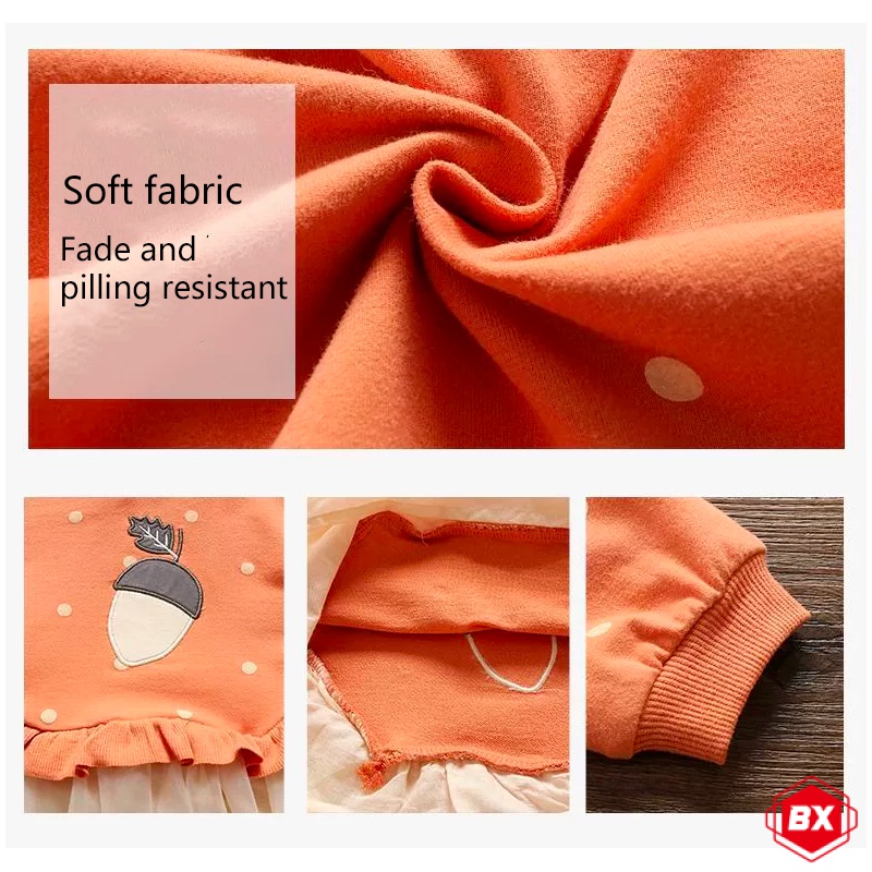 Đầm Sweater Tay Dài Phong Cách Công Chúa Thời Trang Mùa Thu Mới Cho Bé Gái