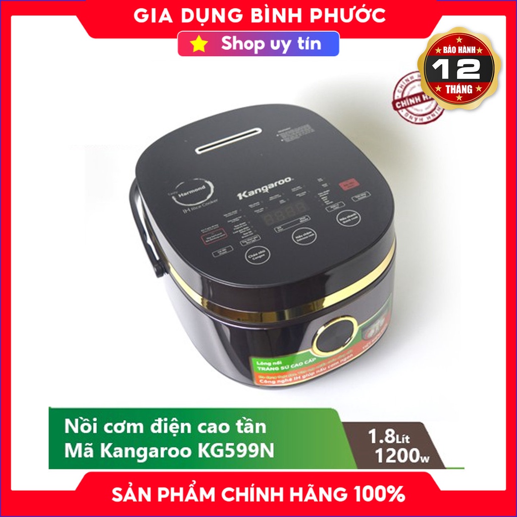 Nồi cơm điện cao tần Kangaroo 1.8 lít KG599N Chính Hãng trưng bày mới 99%-Lòng nồi bằng hợp kim nhôm 7 lớp,dày 2 mm