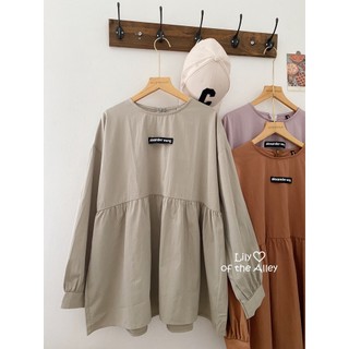 Dolltop trơn dài tay tag ngực