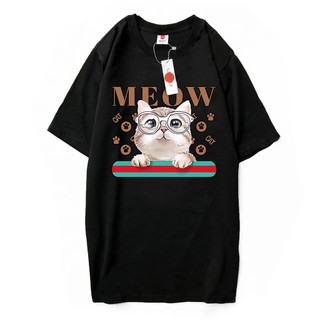 Áo Phông Unisex Chất Liệu Cotton Hoạ Tiết Mèo mã