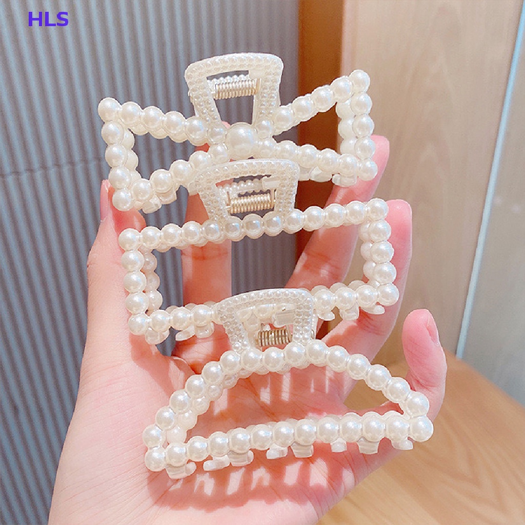 Kẹp Tóc Càng Cua Đính Ngọc Trai Acrylic Thời Trang