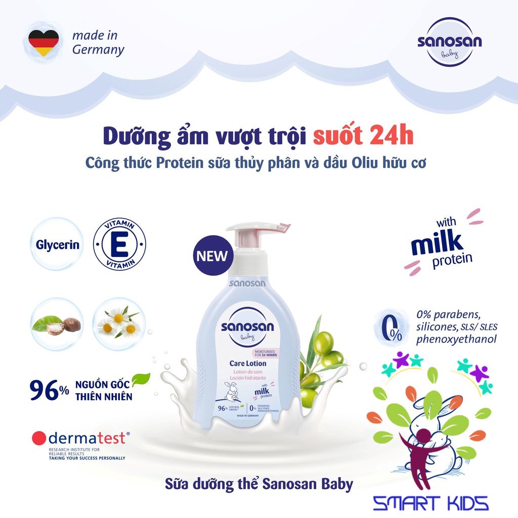 Sữa Dưỡng Thể Sanosan Baby Care Lotion 200ml Mẫu Mới
