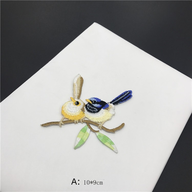 Miếng Dán Ủi Quần Áo Thêu Hình Chim Trang Trí Nhà Cửa DIY Mới