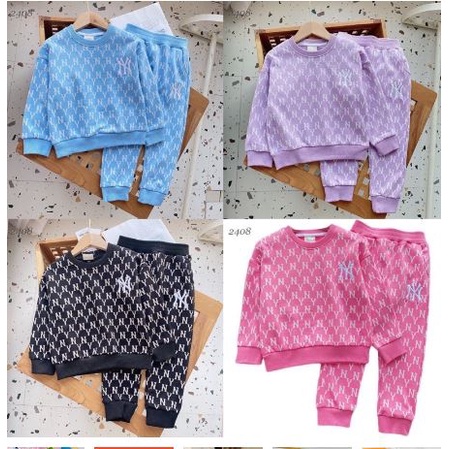 Bộ bé trai bé gái size đại cao cấp,bộ nỉ trẻ em hoạ tiết NY