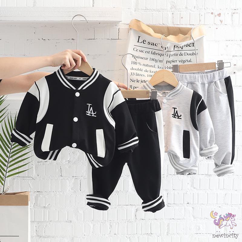 Bộ Áo Khoác Bóng Chày + Quần Thể Thao Năng Động Thời Trang Theo Phong Cách Hàn Quốc Cho Bé