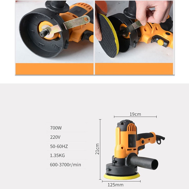 Máy đánh bóng xe ô tô, Chà nhám cầm tay 700W chạy điện