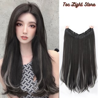 Tóc giả kẹp dải nửa đầu xoăn Layer nhẹ- Tóc giả chữ U làm dày tóc xoăn đuôi nhẹ gảy light cực đẹp