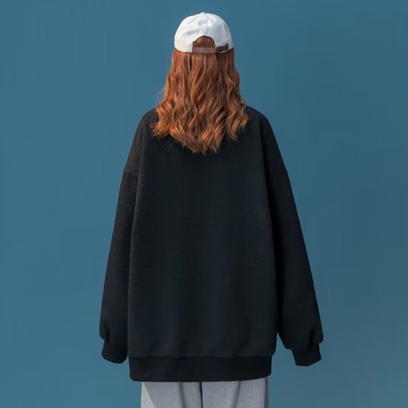 IELGY    Áo sweater Cổ Tròn Dáng Rộng Phong Cách Thời Trang Đường Phố Cho Nữ
