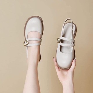 Giày Lolita hở gót đế bằng