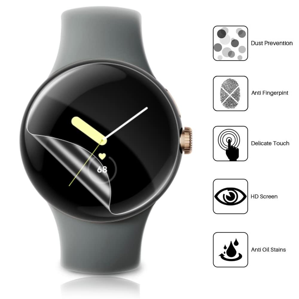 Miếng Dán Màn Hình Bằng TPU Hydrogel Mềm Mỏng Trong Suốt Chống Trầy Cho Đồng Hồ Thông Minh Google Pixel Watch active