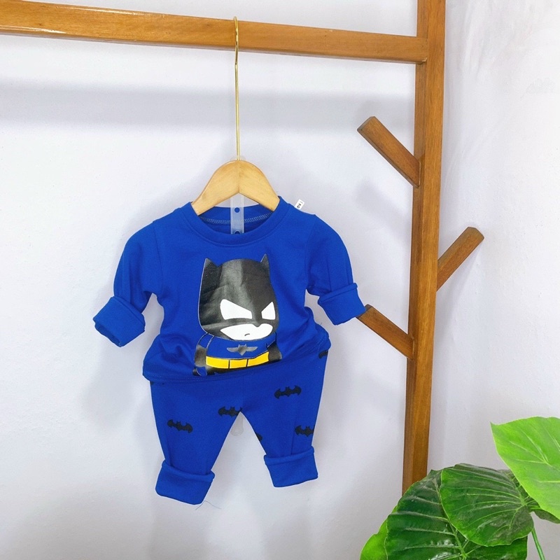 Bộ dài tay Thu đông Batman cho bé trai, chất tăm dày dặn cho bé 8-18kg đủ size