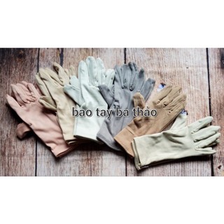 Bao tay BA THẢO bao tay chống nắng cotton 3 tấc  3 lớp cao cấp dày mềm co giãn