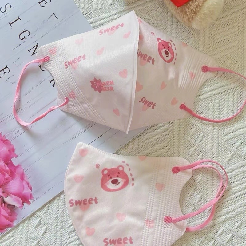 Khẩu trang gấu in hoạt hình dễ thương cho nữ