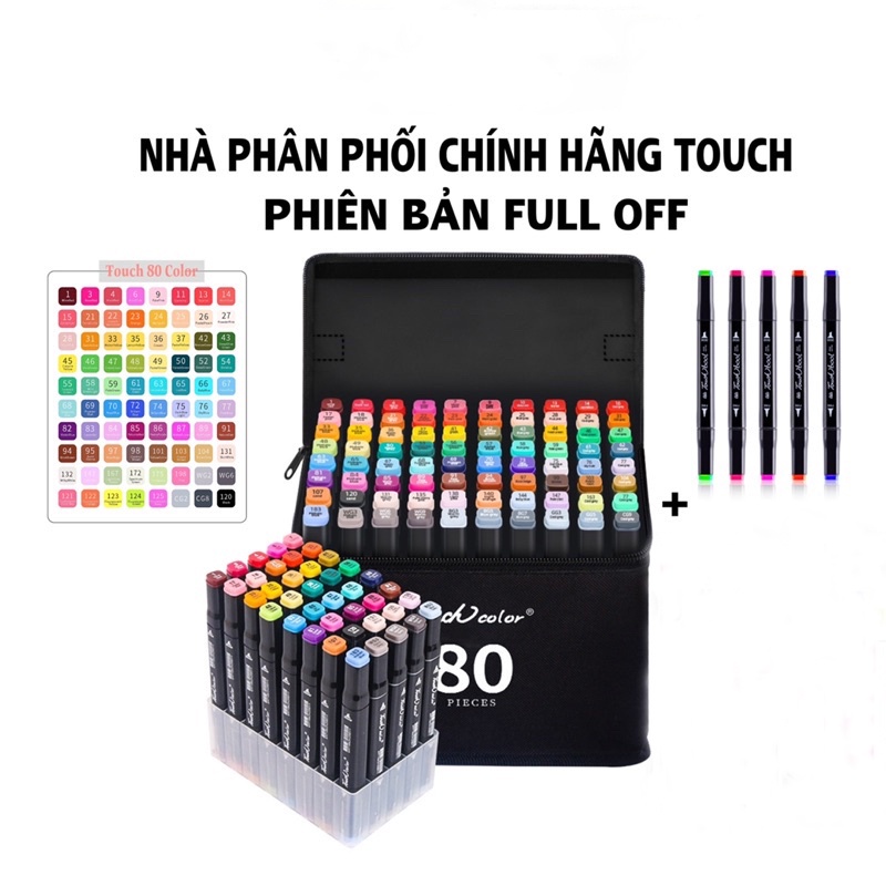 Bút màu Marker Touch Cool chuyên nghiệp họa cụ tô màu dạ vẽ tranh anime Bộ 24/30/36/48