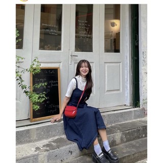 Váy Yếm DENIM viền chỉ chun lưng STYLE ULZZANG