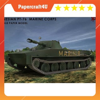 Mô hình giấy 3d xe tank pt-76 tỉ lệ 1/35 - mô hình giấy tự lắp ráp