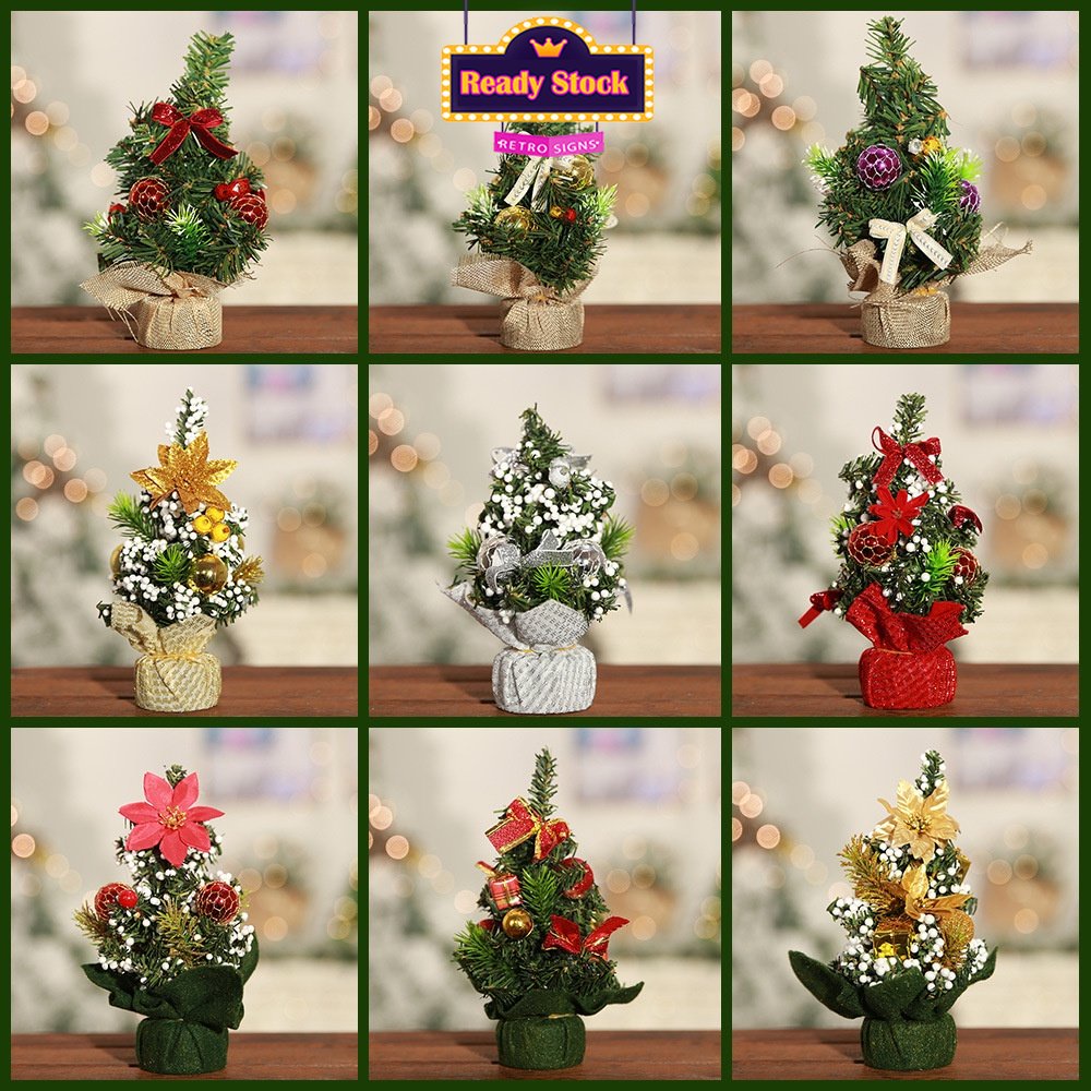 Cây Thông Giáng Sinh Mini 20cm Trang Trí Bàn Làm Việc