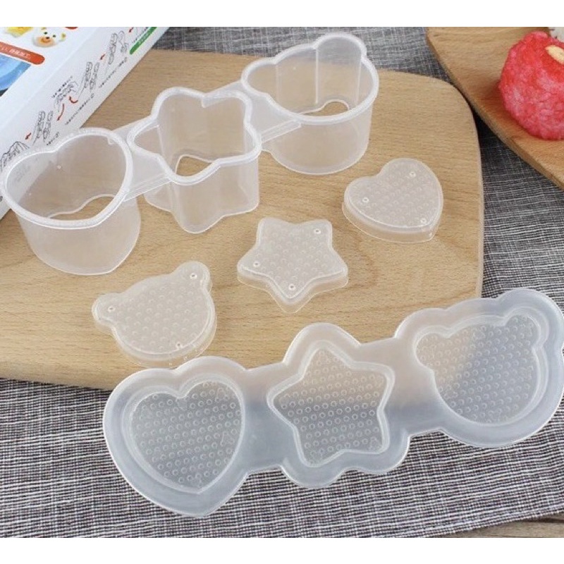 Bộ 3 Khuôn Làm Cơm Nắm, khuôn ép cơm hàng Nhật Bản